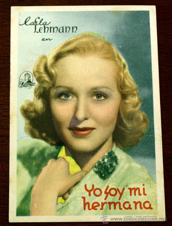 Foglietti di film di film antichi di cinema: YO SOY MI HERMANA  - con impreso al dorso -