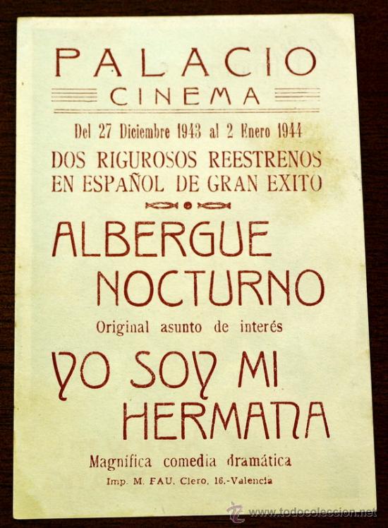 Cine: YO SOY MI HERMANA  - con impreso al dorso - - Foto 2