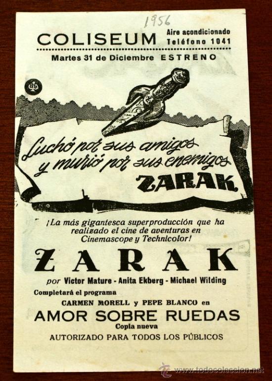 Cine: ZARAK  - con impreso al dorso - - Foto 2