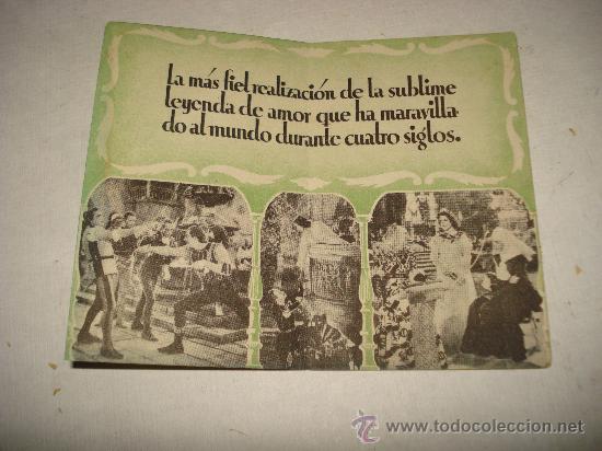 Cine: Programa de cine . ROMEO Y JULIETA. Plegado en dos. - Foto 2