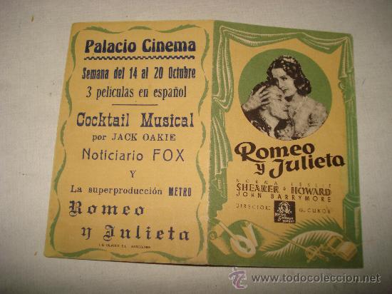 Cine: Programa de cine . ROMEO Y JULIETA. Plegado en dos. - Foto 3