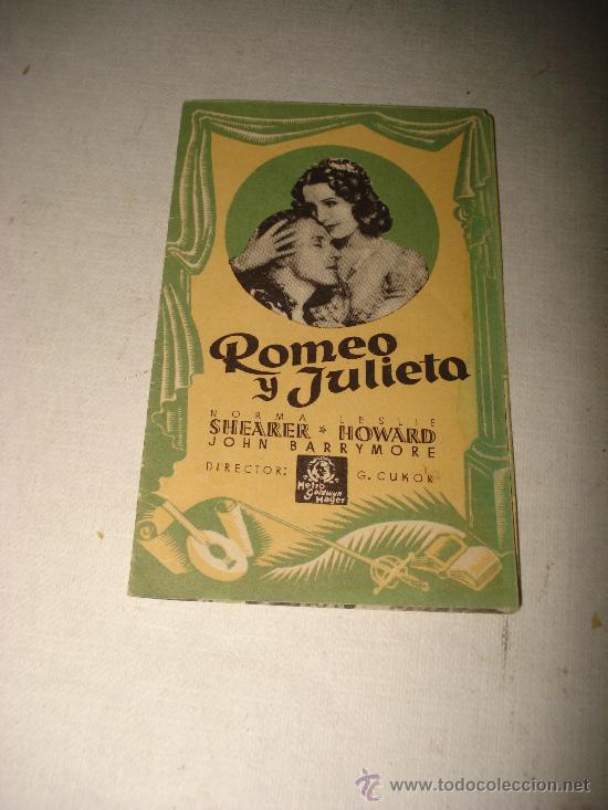 Cine: Programa de cine . ROMEO Y JULIETA. Plegado en dos. - Foto 1