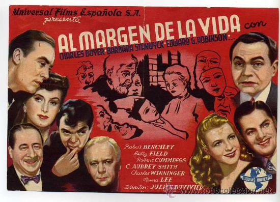 Kino: AL MARGEN DE LA VIDA, con Chares Boyer.