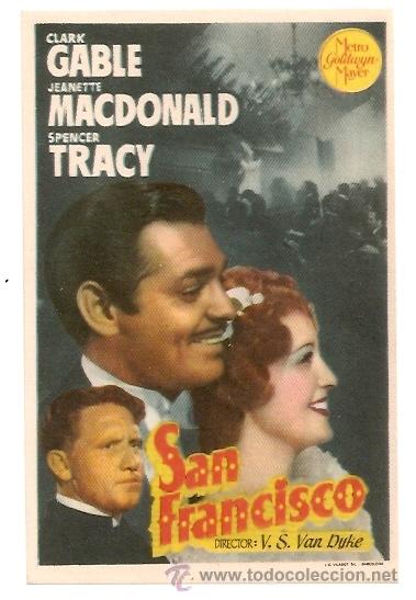 Foglietti di film di film antichi di cinema: *** SAN FRANCISCO, SENCILLO SIN PUBLICIDAD. !!!IMPEACABLE!!! ***