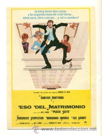 Cine: ESO DEL MATRIMONIO - PROGRAMA ORIGINAL SIN PUBLICIDAD - IMPECABLE ESTADO - Foto 1