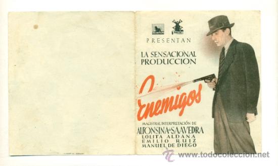 Cine: ENEMIGOS  - PROGRAMA ORIGINAL DOBLE SIN PUBLICIDAD - - Foto 1