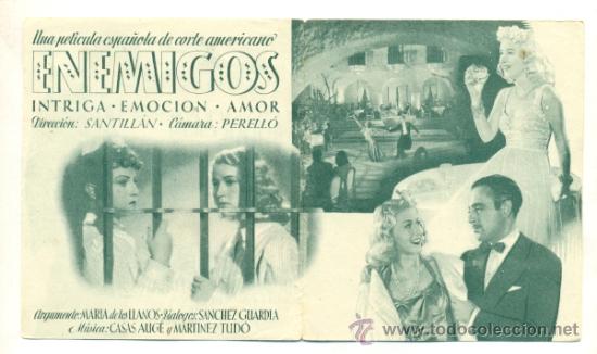Cine: ENEMIGOS  - PROGRAMA ORIGINAL DOBLE SIN PUBLICIDAD - - Foto 2