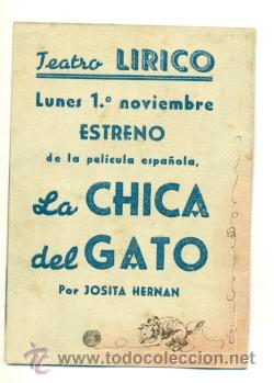 Cine: CHICA DEL GATO , LA   - PROGRAMA ORIGINAL DOBLE   CON  PUBLICIDAD - - Foto 2