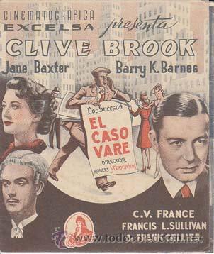 Cine: EL CASO VARE - Cinema Proyecciones de Ciudad Real - Director: Robert Stevenson - Actores: Jane Baxte