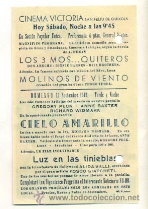Cine: CIELO AMARILLO - PROGRAMA ORIGINAL   CON  PUBLICIDAD -  PERO CON AGUJEROS - Foto 2