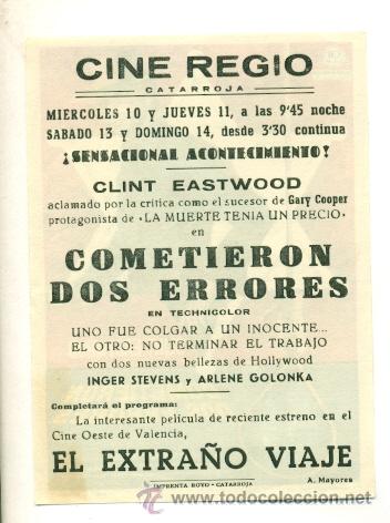 Cine: COMETIERON DOS ERRORES - PROGRAMA ORIGINAL   CON  PUBLICIDAD - - Foto 2