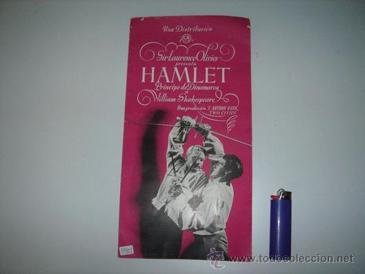 Folhetos de m&atilde;o de filmes antigos de cinema: hamblet programa de mano una pieza de alta coleccion