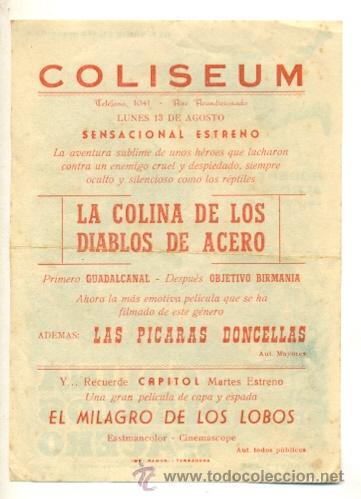 Cine: COLINA DE LOS DIABLOS DE ACERO , LA - PROGRAMA ORIGINAL   CON  PUBLICIDAD - - Foto 2