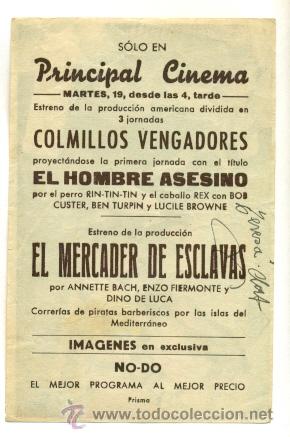 Cine: COLMILLOS VENGADORES  - PROGRAMA ORIGINAL   CON  PUBLICIDAD - - Foto 2