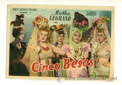 Cine: CINCO BESOS - PROGRAMA ORIGINAL CON PUBLICIDAD - - Foto 1
