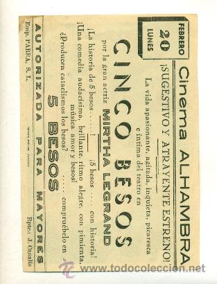 Cine: CINCO BESOS - PROGRAMA ORIGINAL CON PUBLICIDAD - - Foto 2