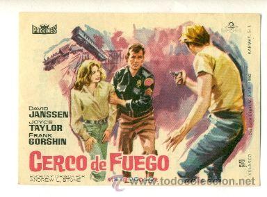 Cine: CERCO DE FUEGO    - PROGRAMA ORIGINAL   CON  PUBLICIDAD - IMPECABLE ESTADO - Foto 1