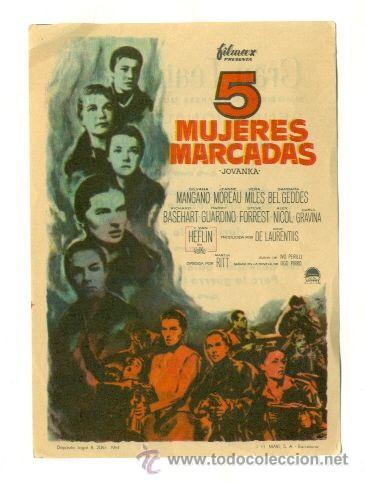 Cine: 5 MUJERES MARCADAS  - PROGRAMA ORIGINAL   CON  PUBLICIDAD - IMPECABLE ESTADO - Foto 1