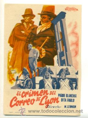 Cine: CRIMEN DEL CORREO DE LYON , EL   - PROGRAMA ORIGINAL   SIN PUBLICIDAD - IMPECABLE ESTADO - Foto 1