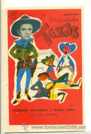 Cine: CONQUISTADOR DE TEXAS , EL  - PROGRAMA ORIGINAL   SIN PUBLICIDAD - - Foto 1