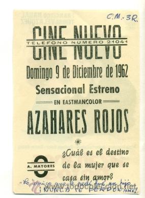 Cine: AZAHARES ROJOS  - PROGRAMA ORIGINAL     CON   PUBLICIDAD - - Foto 2