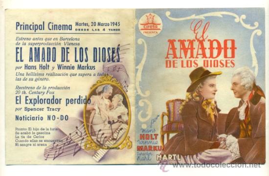 Cine: AMADO DE LOS DIOSES   - PROGRAMA ORIGINAL DOBLE     CON   PUBLICIDAD - - Foto 1