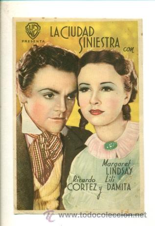Cine: CIUDAD SINIESTRA , LA - PROGRAMA ORIGINAL SIN PUBLICIDAD - Foto 1
