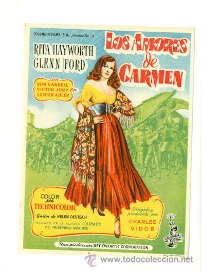 Cine: AMORES DE CARMEN , LOS  - PROGRAMA ORIGINAL  SIN  PUBLICIDAD  - ESTADO IMPECABLE - Foto 1