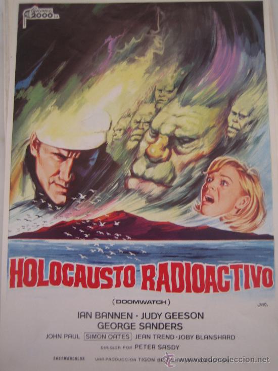 Cine: holocausto radioactivo - folleto de mano original - terror - Doomwatch - Ian Bannen