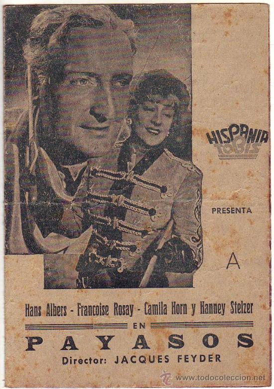 Flyers Publicitaires de Films Anciens: payasos - programa doble