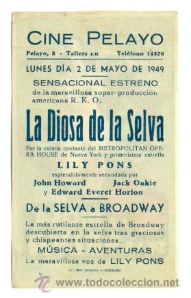 Cine: DIOSA DE LA SELVA   - PROGRAMA ORIGINAL CON PUBLICIDAD  - MBE - Foto 2