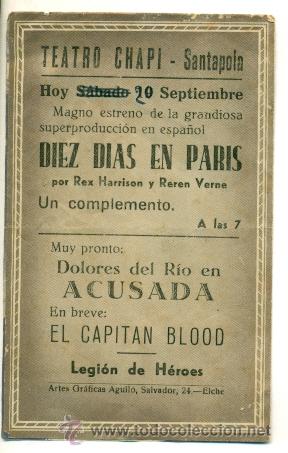 Cine: DIEZ DIAS EN PARIS - PROGRAMA DOBLE ORIGINAL CON PUBLICIDAD - - Foto 2