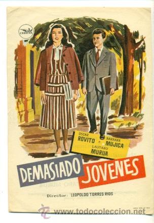 Cine: DEMASIADO JOVENES     - PROGRAMA    ORIGINAL CON PUBLICIDAD  - MBE - Foto 1