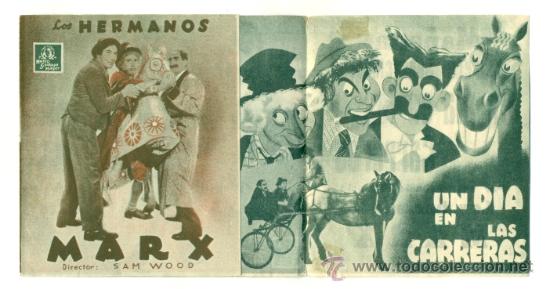 Cine: DIA EN LAS CARRERAS , UN - PROGRAMA DOBLE ORIGINAL CON PUBLICIDAD - BE - Foto 1