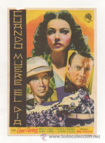 Cine: CUANDO MUERE EL DIA. CINE TROPICAL. - Foto 1
