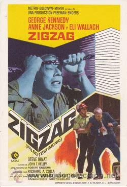 Kino: ZIGZAG - Director: Richard A. Colla - Actores: George Kennedy, Anne Jackson, Eli Wallach.../ Cine Am