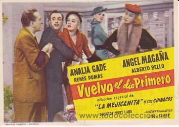Kino: VUELVA EL DIA PRIMERO - Teatro Circo de Orihuela (Alicante) - Director: Kurt Land - Actores: Anal&iacute;a