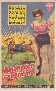 Kino: AMANECER SANGRIENTO - Cine Clav&eacute; - Director: Lewis R. Foster - Actores: Mickey Rooney, Wendell Corey