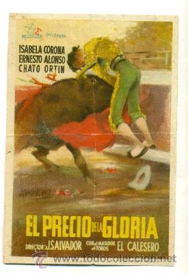Cine: PRECIO DE LA GLORIA  - PROGRAMA ORIGINAL CON PUBLICIDAD - Foto 1