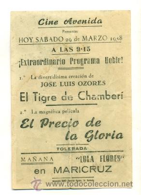 Cine: PRECIO DE LA GLORIA  - PROGRAMA ORIGINAL CON PUBLICIDAD - Foto 2