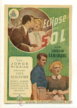 Cine: ECLIPSE DE SOL  - PROGRAMA ORIGINAL CON PUBLICIDAD - Foto 1
