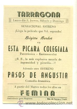 Cine: ESTA PICARA COLEGIALA    - PROGRAMA ORIGINAL CON PUBLICIDAD - ESTADO IMPECABLE - Foto 2