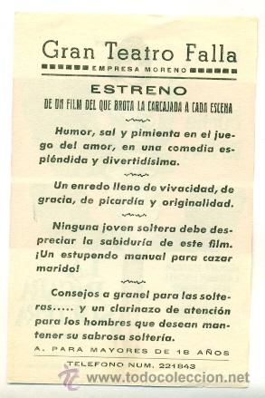 Cine: PICARA SOLTERA , LA  - PROGRAMA ORIGINAL CON PUBLICIDAD - ESTADO IMPECABLE - Foto 2