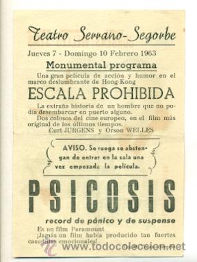 Cine: ESCALA PROHIBIDA  - PROGRAMA ORIGINAL CON PUBLICIDAD - ESTADO IMPECABLE - Foto 2