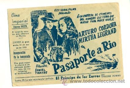 Cine: PASAPORTE A RIO - PROGRAMA ORIGINAL CON PUBLICIDAD - - Foto 2