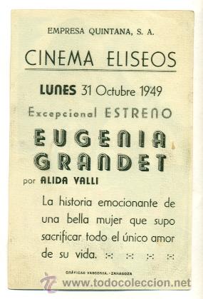 Cine: EUGENIA GRANDET - PROGRAMA ORIGINAL CON PUBLICIDAD - - Foto 2