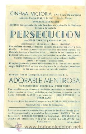 Cine: PERSECUCION  - PROGRAMA ORIGINAL CON PUBLICIDAD - - Foto 2