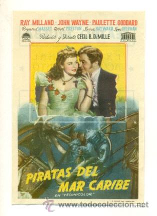Cine: PIRATAS DEL MAR CARIBE - PROGRAMA ORIGINAL CON PUBLICIDAD - - Foto 1