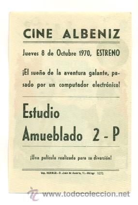 Cine: ESTUDIO AMUEBLADO 2 P - PROGRAMA ORIGINAL CON PUBLICIDAD - IMPECABLE - Foto 2