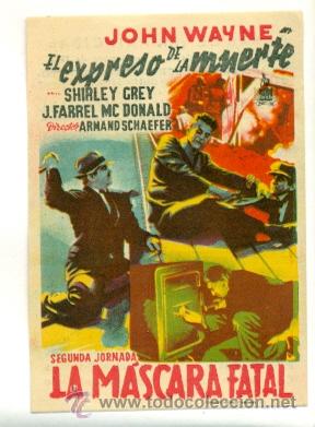 Cine: EXPRESO DE LA MUERTE , LA MASCARA FATAL - PROGRAMA ORIGINAL CON PUBLICIDAD - IMPECABLE - Foto 1
